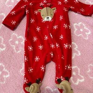 Red Reindeer Kids One Piece